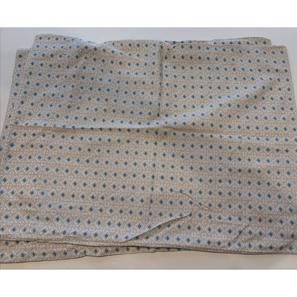 Serena‎ & Lily Standard Pillowcase Blue Tan Gray Diamond Geometric Cotton Case